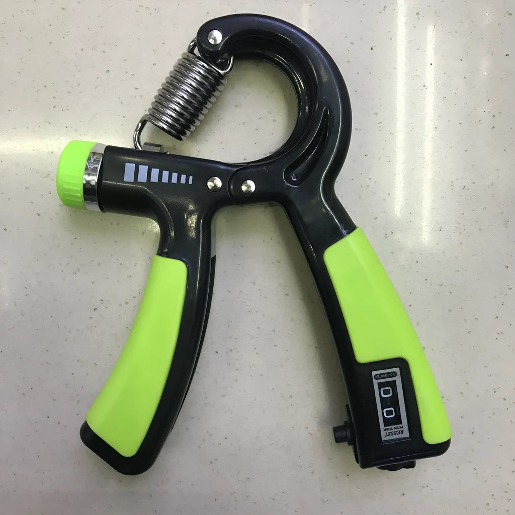 Counting adjustable gripper with TPR anti-slip grip in black, green, red, blue colours