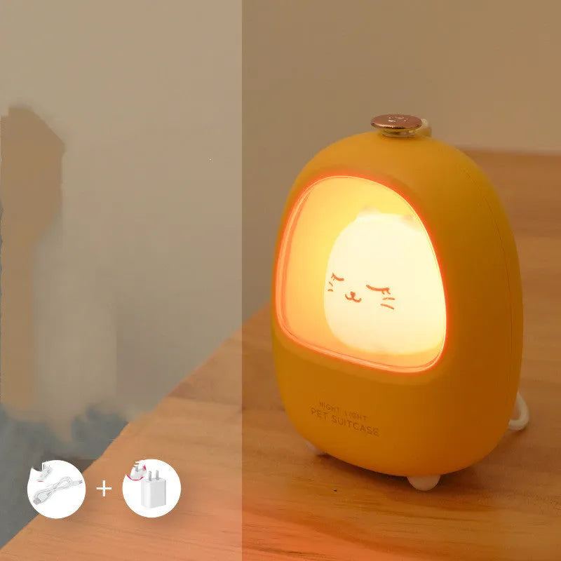 Cartoon night light with touch control and USB charging port for bedroom use