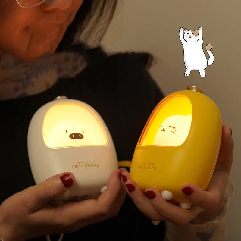 Cartoon night light with touch control and USB charging port for bedroom use