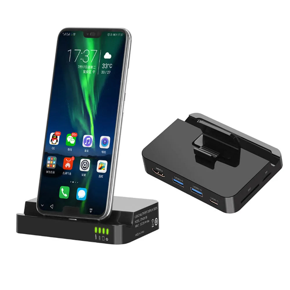Black USB-C to HDMI converter for mobile phone to HD display connection