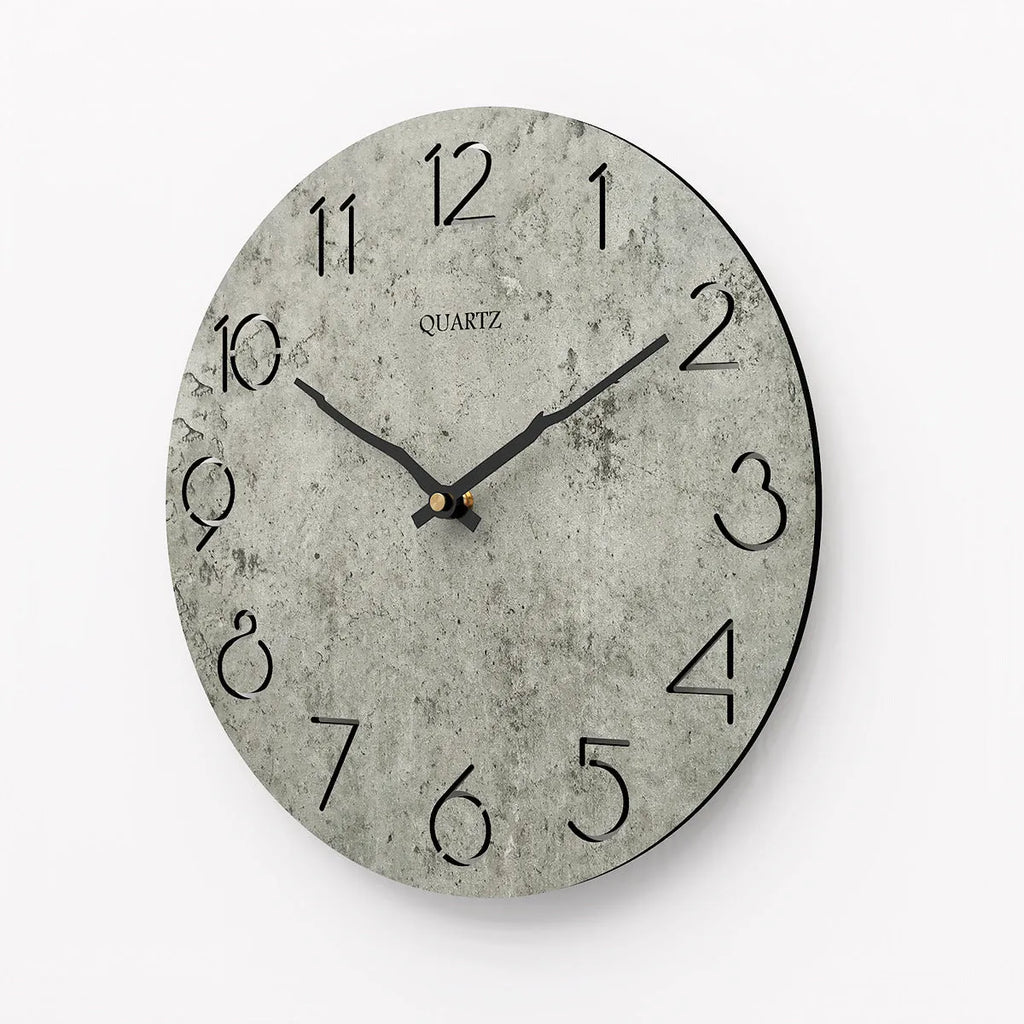 Grey European style modern wall clock for living room interior decor