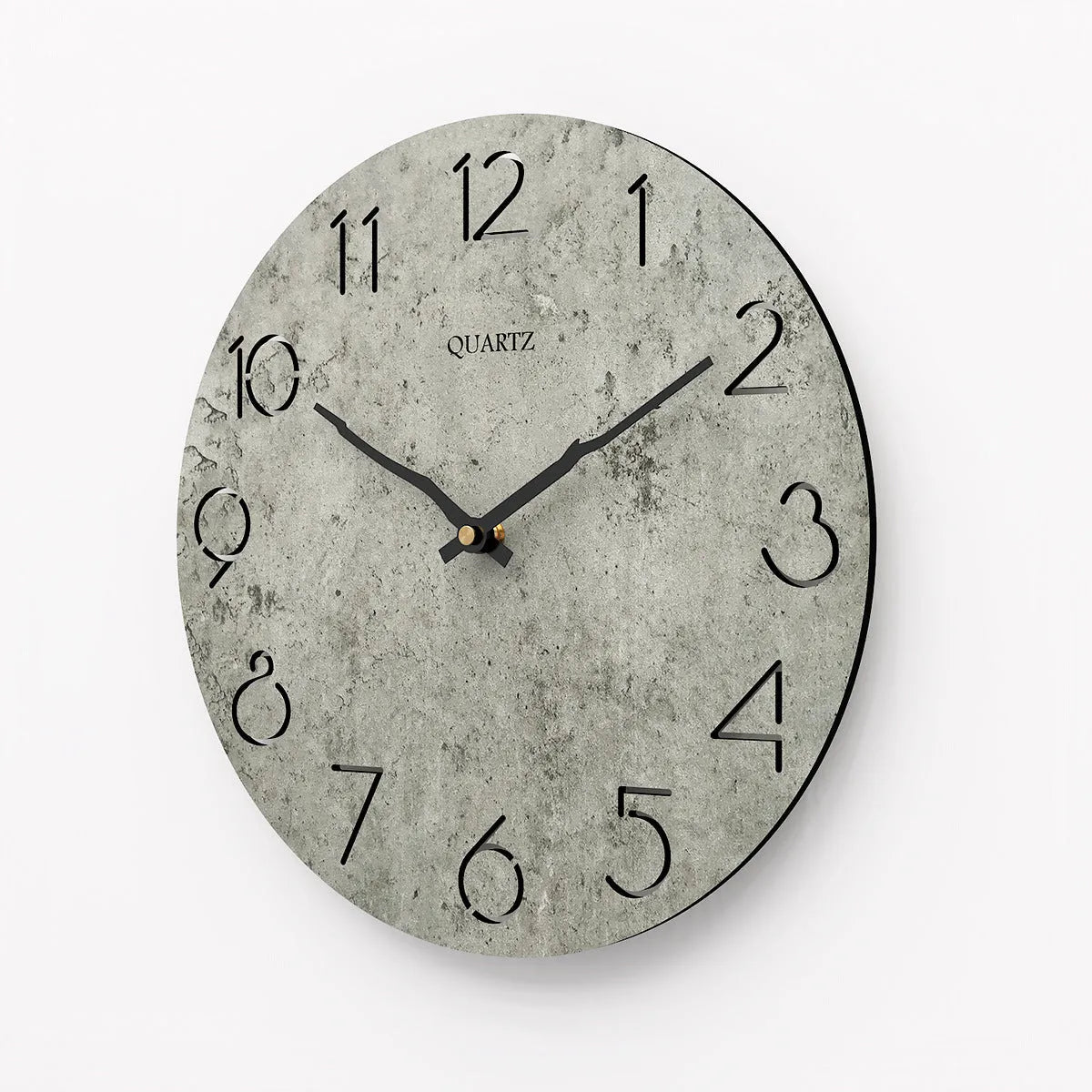 Grey European style modern wall clock for living room interior decor