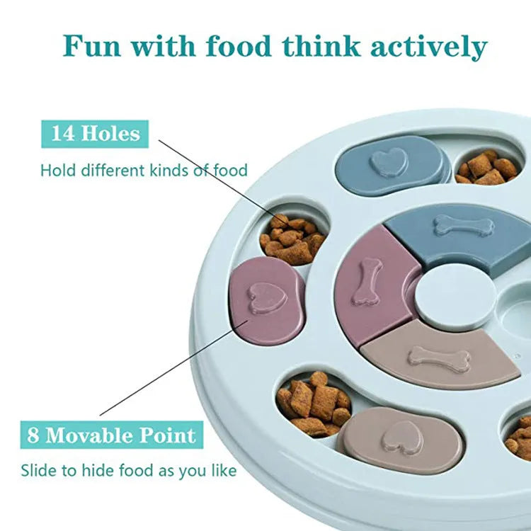 PP dog puzzle feeding bowl in conventional size for slow eating and choking prevention