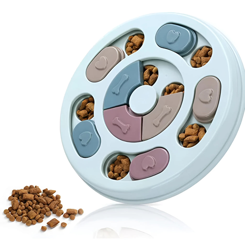 PP dog puzzle feeding bowl in conventional size for slow eating and choking prevention
