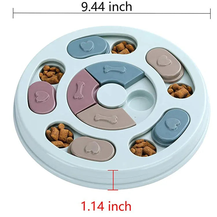 PP dog puzzle feeding bowl in conventional size for slow eating and choking prevention