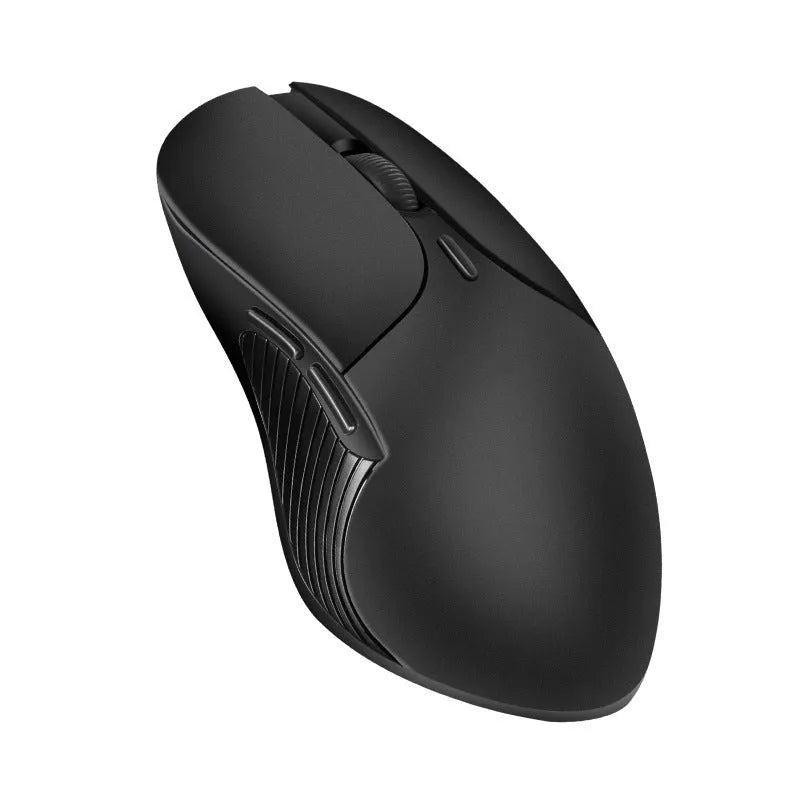 Blue rechargeable wireless voice translation mouse with voice control button.