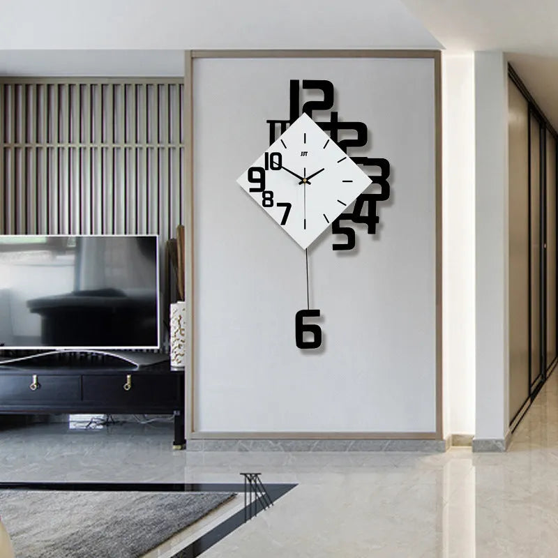 15 inch round fashion wall clock with quartz movement and density board shell in black colour