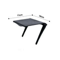 Plastic hook-mount desktop stand holding a TV set-top box and router in colour option 3A.