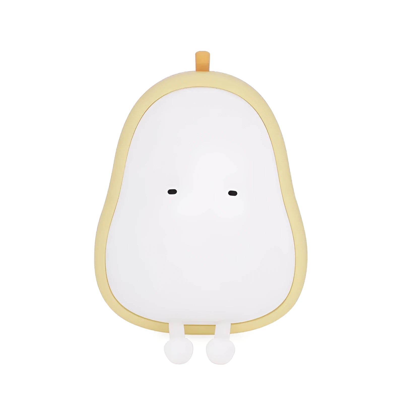 PEAR warm yellow bedside LED night lamp with ABS silicone construction showing compact design