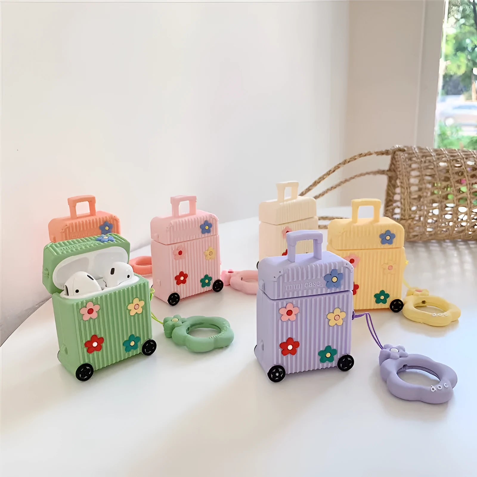 Silicone flip cover for Apple AirPods 1st and 2nd generation charging case in multiple colours.