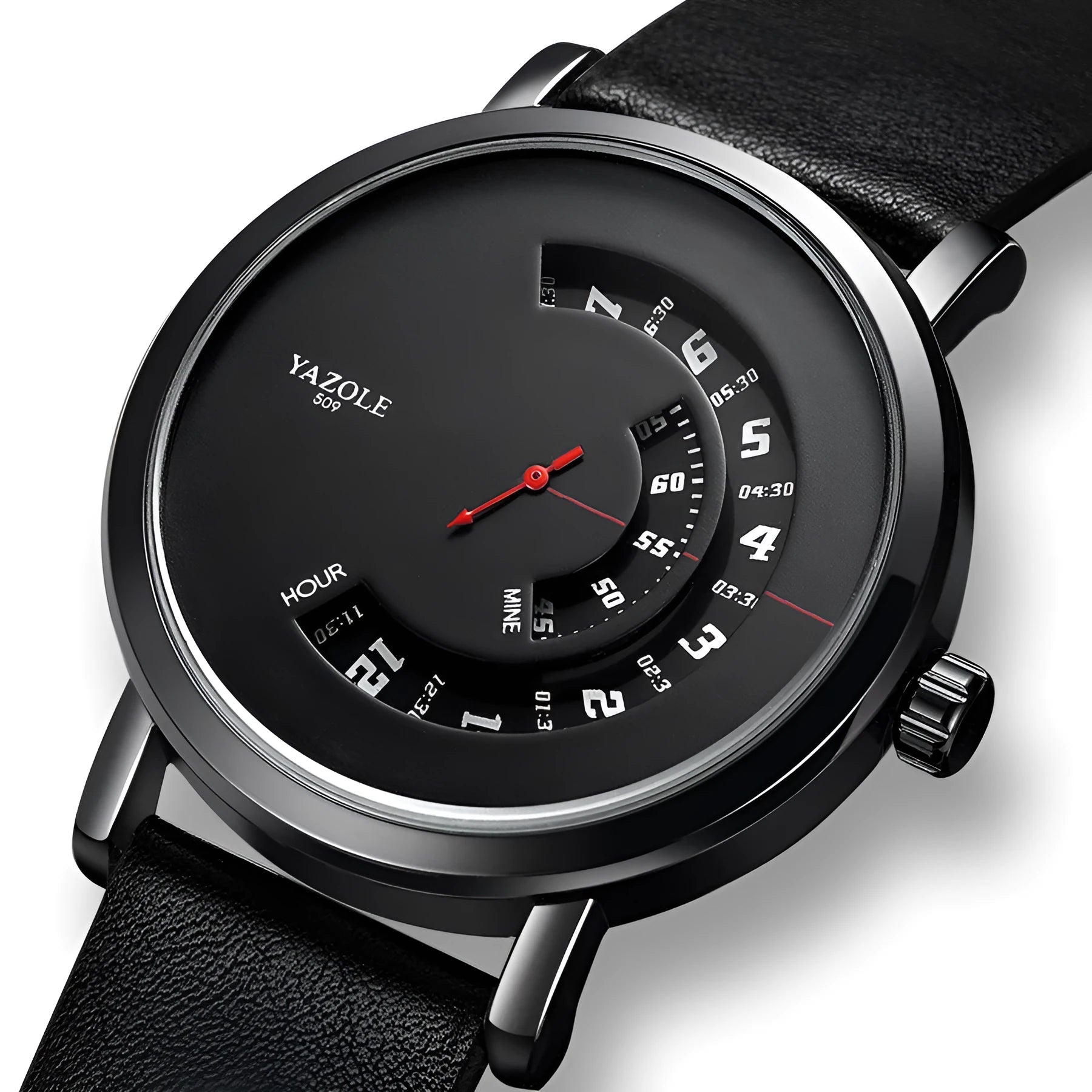 Men's waterproof quartz watch with turntable design and metal case