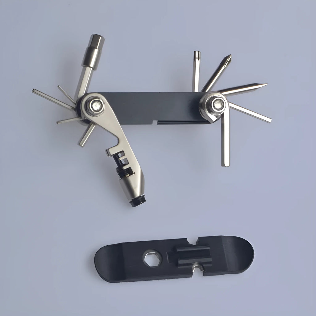 Chrome vanadium steel bicycle repair combination tool in compact 9.2x4.2x3cm size