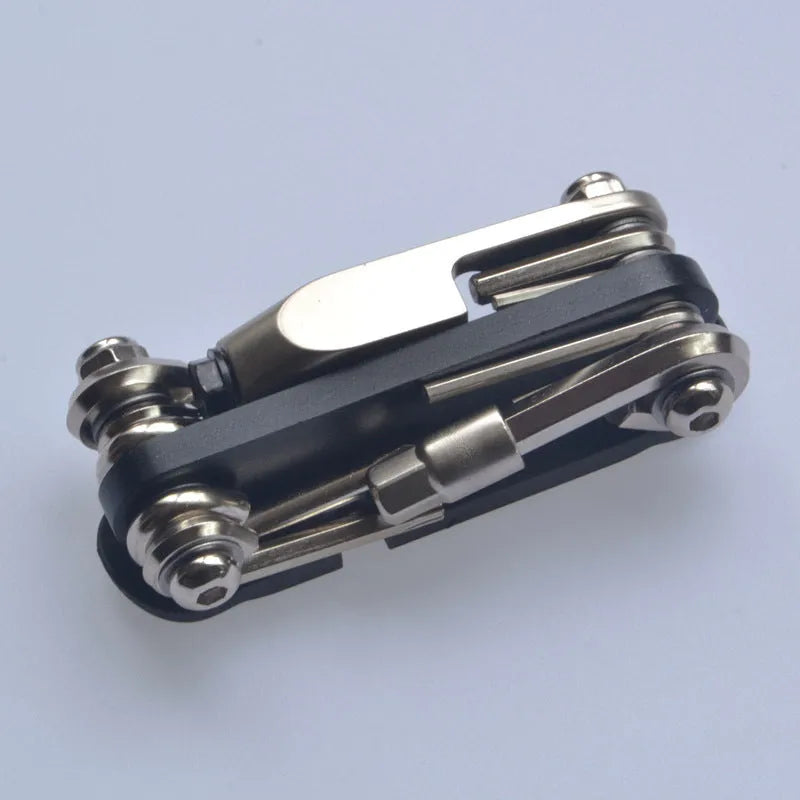 Chrome vanadium steel bicycle repair combination tool in compact 9.2x4.2x3cm size