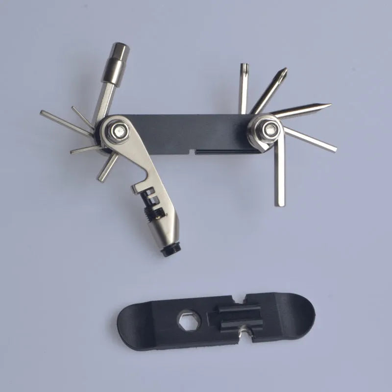 Chrome vanadium steel bicycle repair combination tool in compact 9.2x4.2x3cm size