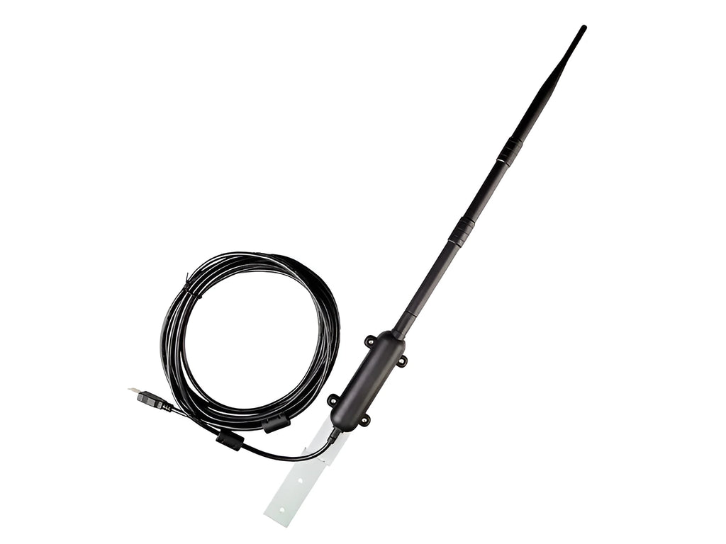 Industrial outdoor waterproof network card with black casing and 15DBI antenna for 3000 metre coverage