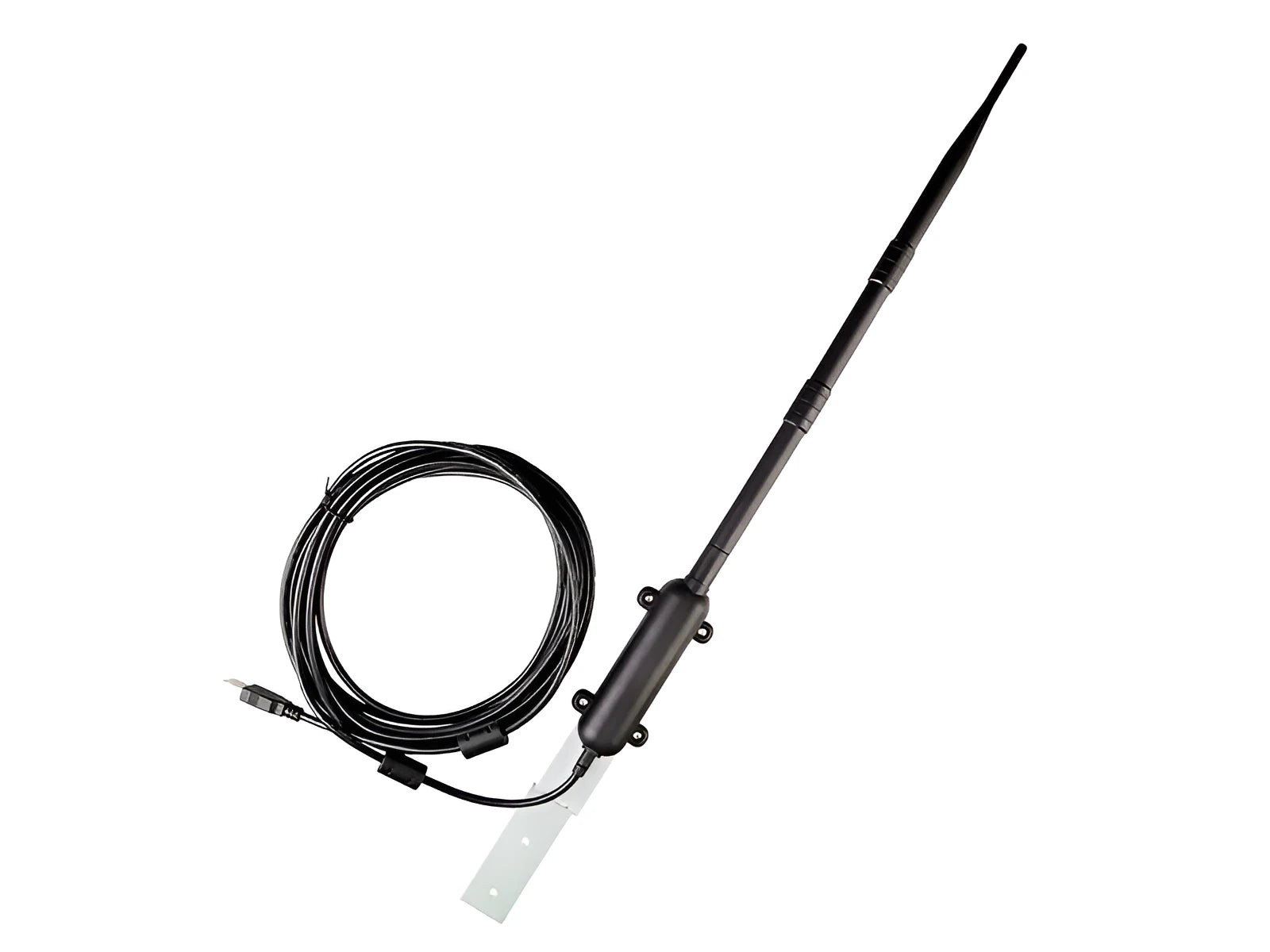 Industrial outdoor waterproof network card with black casing and 15DBI antenna for 3000 metre coverage