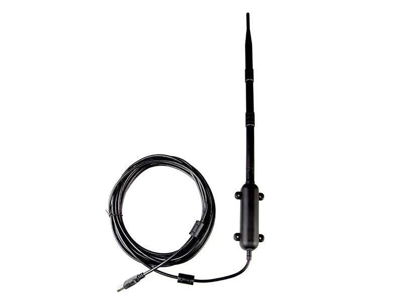 Industrial outdoor waterproof network card with black casing and 15DBI antenna for 3000 metre coverage