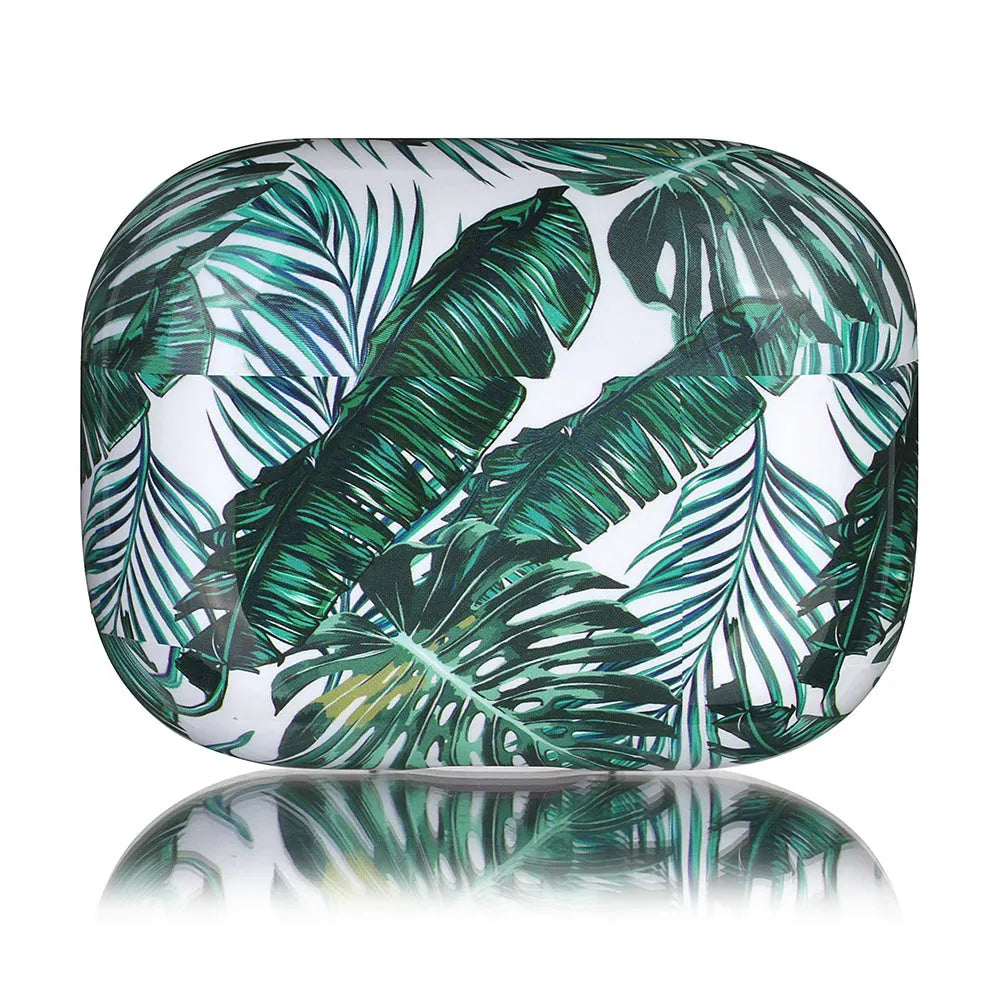 Banana leaves design TPU protective case for Apple AirPods and AirPods Pro in blue and green colour options