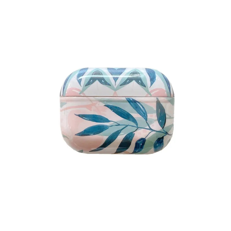 Banana leaves design TPU protective case for Apple AirPods and AirPods Pro in blue and green colour options
