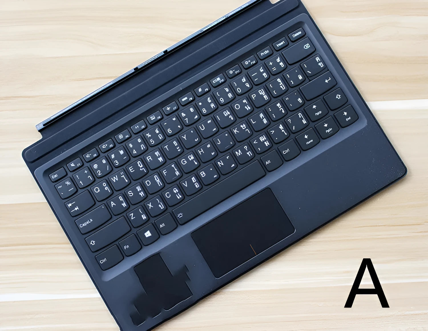 Tablet keyboard with magnetic suction design in pictured colour, metal and plastic construction, simple style