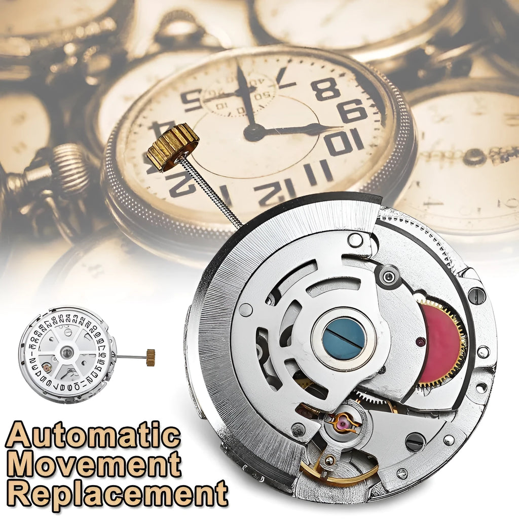 8215 automatic watch movement replacement with silver stainless steel construction