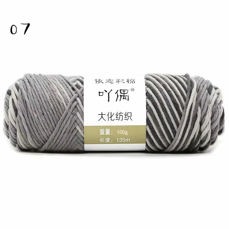 8 strands gradient milk cotton wool yarn in blue tones, medium thickness, ball form for hand knitting