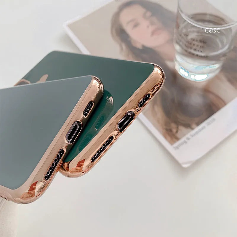 Solid colour TPU back cover case for iPhone on a table