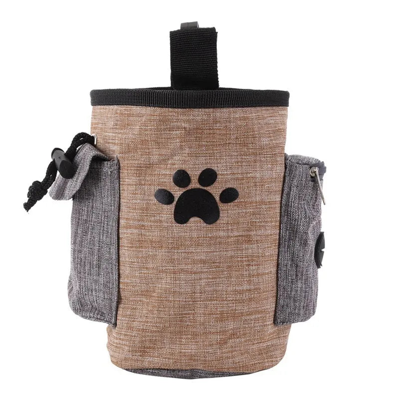 Pet treat bag belt pouch oxford fabric 17x13cm beige colour