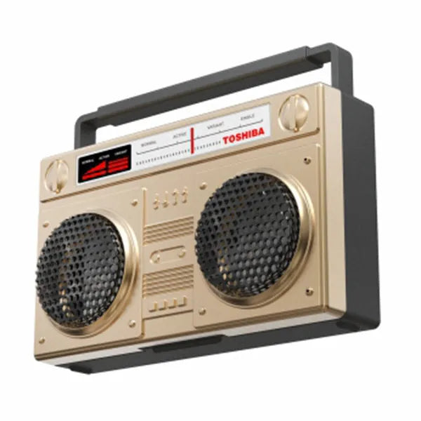 Gold retro cassette tape recorder car air freshener diffuser on a car vent.