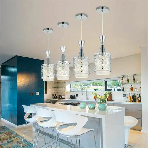 Single head fishline pendant restaurant droplight with aluminium alloy lampshade and adjustable height