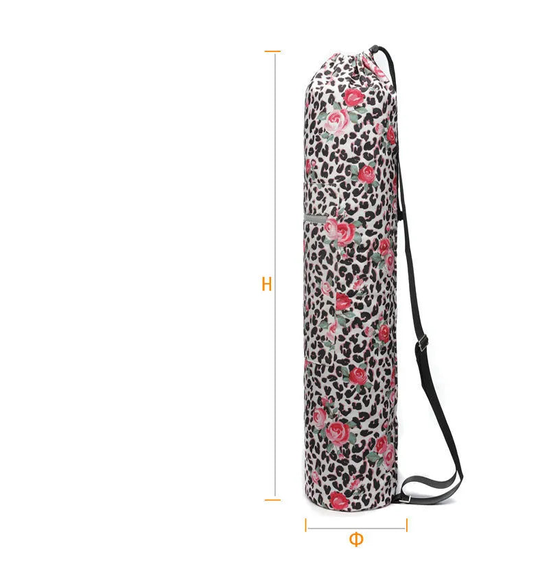 Canvas yoga mat bag with 6mm mat and shoulder strap, H75cm, in eight colour styles