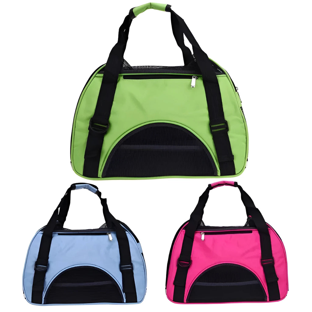 Oxford pet carrier bag in green with size S dimensions 40cm x 20cm x 30cm for small pets