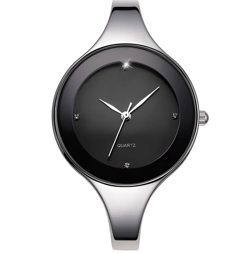 GEEKTHINK women's round bracelet watch with white dial, 38mm alloy case, mineral glass mirror, pointer display