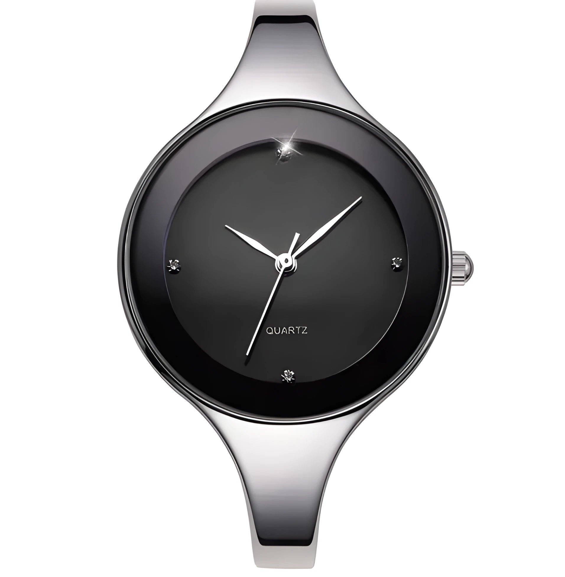 GEEKTHINK women's round bracelet watch with white dial, 38mm alloy case, mineral glass mirror, pointer display