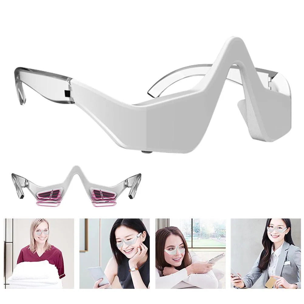 3D glasses-design micro-current eye massager beauty instrument in pink or white