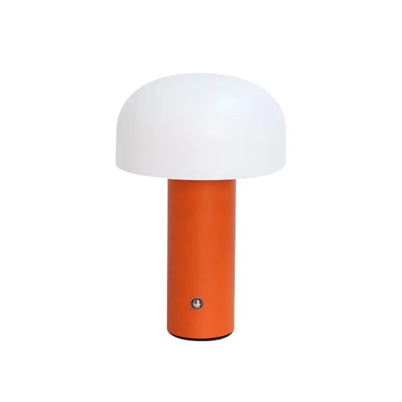 USB table lamp in plastic construction with four colour options: black, green, orange, and white