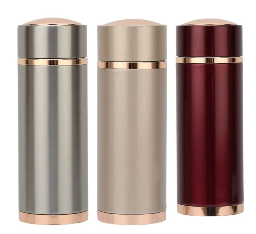 Gold 380ml stainless steel vacuum insulated thermo mug with straight cup design