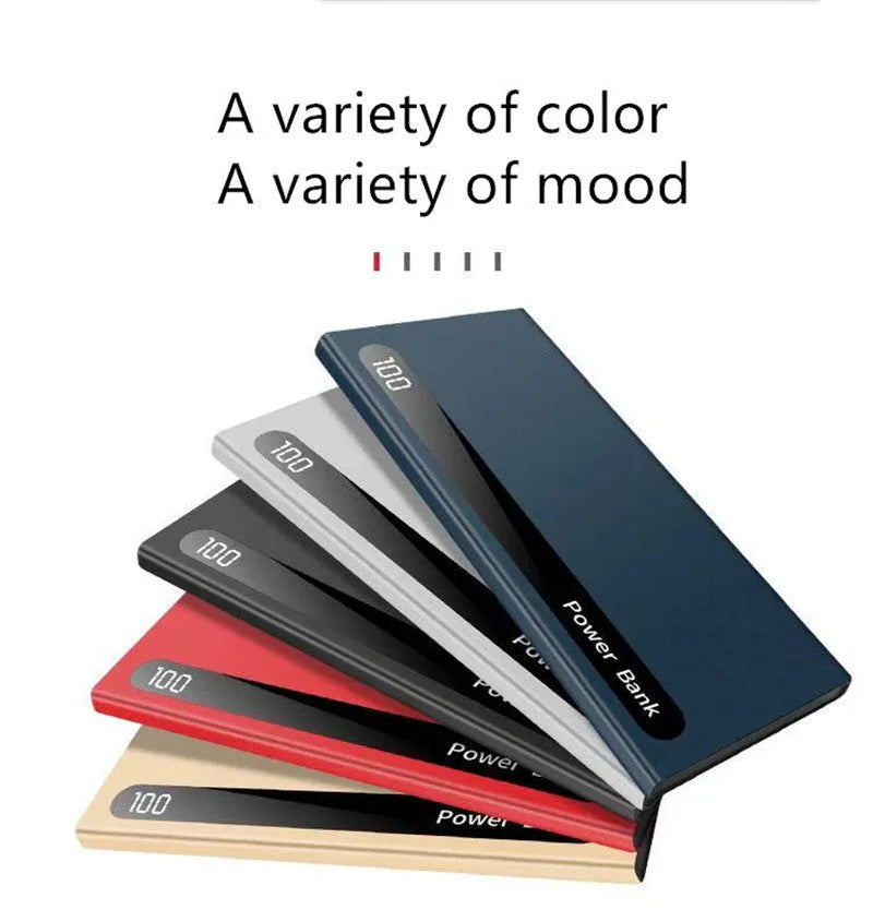 Ultra-thin 20000mAh digital display power bank for smartphones tablets black colour
