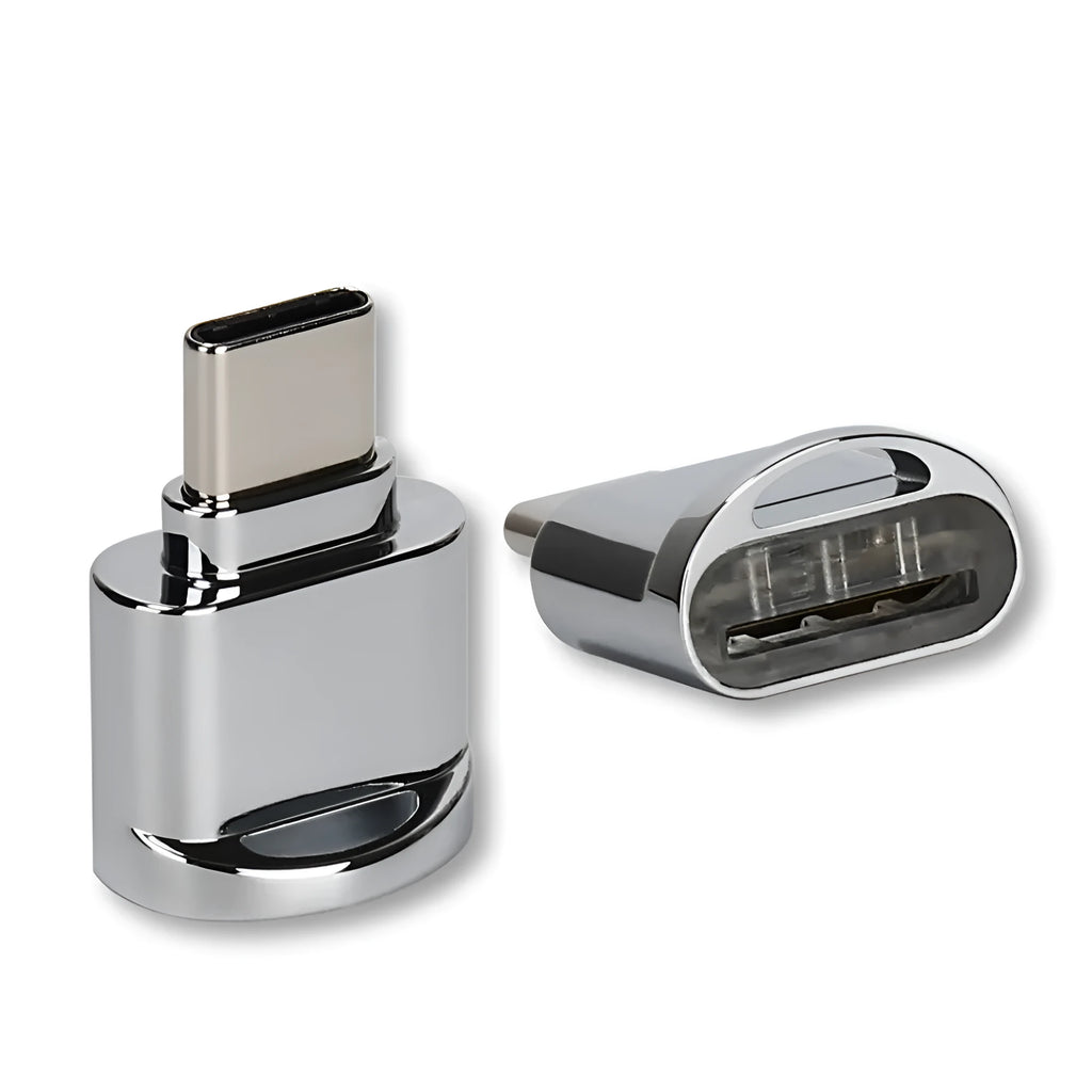 Gold metal micro USB TF card reader adapter for Android smartphones