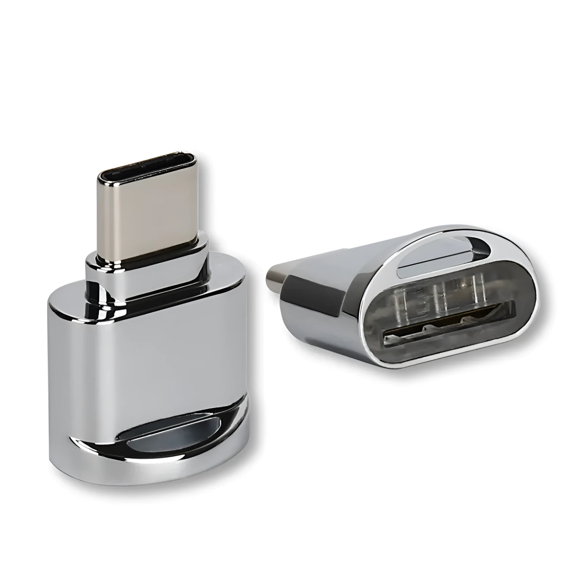 Gold metal micro USB TF card reader adapter for Android smartphones