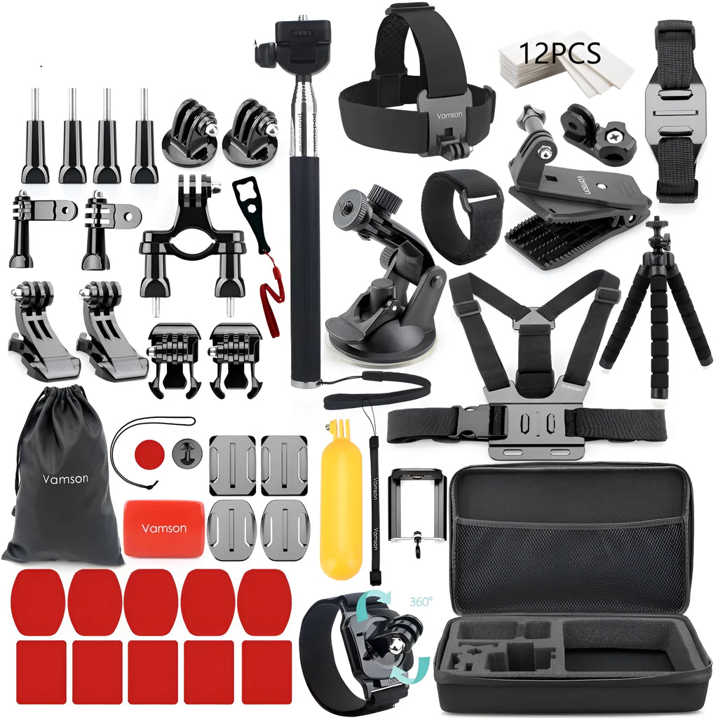 Black PC mounting bracket kit for 84 model action cameras with secure fit
