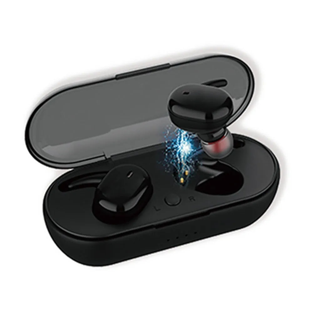 TWS4 Bluetooth headset with graphene vibration film and ergonomic design in black