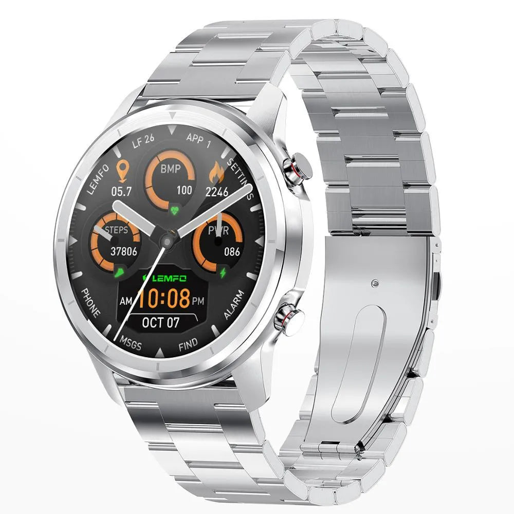 LEMFO LF26 smart bracelet with 1.3-inch screen shown in Black and Brown Silver colour options