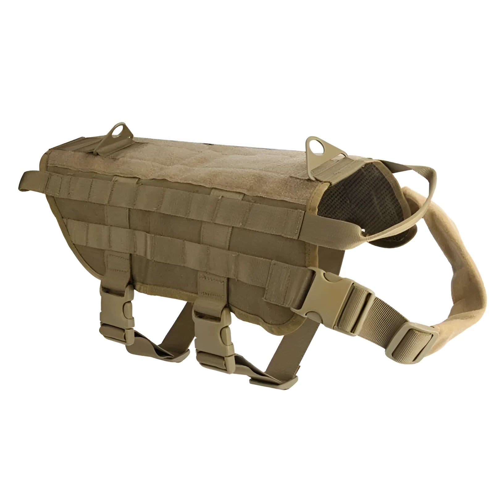 Military nylon dog training vest in Army Green colour with adjustable fit for puppies to adult dogs