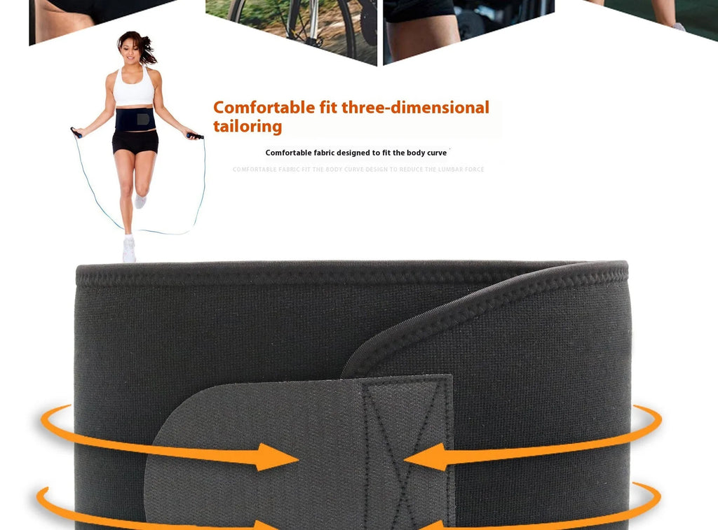 A neoprene hot lumbar support fitness belt in black, blue, or pink colour.