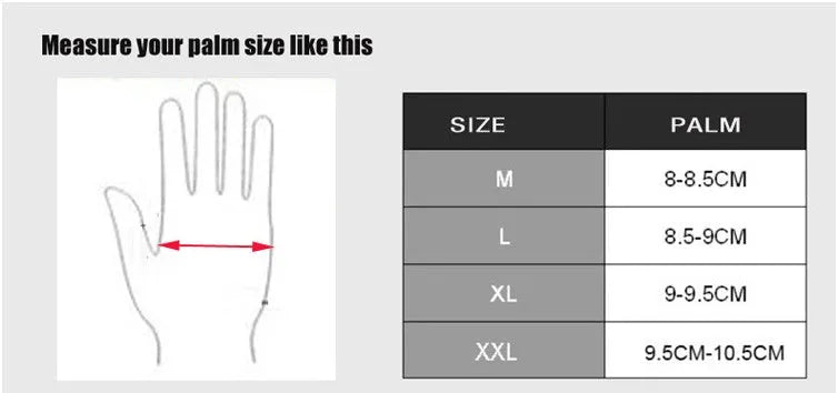 Motorcycle gloves and glasses set in red blue black and fluorescent green with sizes M to XXL