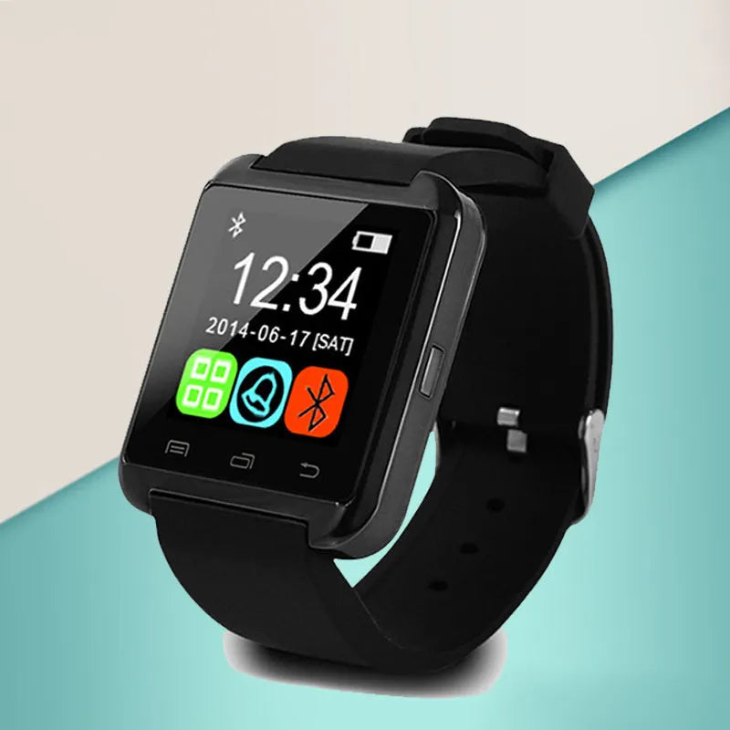 U8 Intelligent Bluetooth smartwatch in black, red or white colours showing phone dialling interface