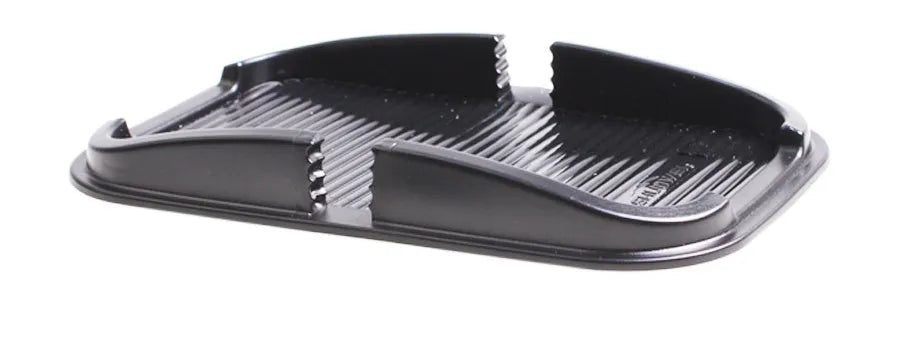 Black PU car dashboard non-slip mat with storage box for phone and small items, washable PVC, 3 sizes