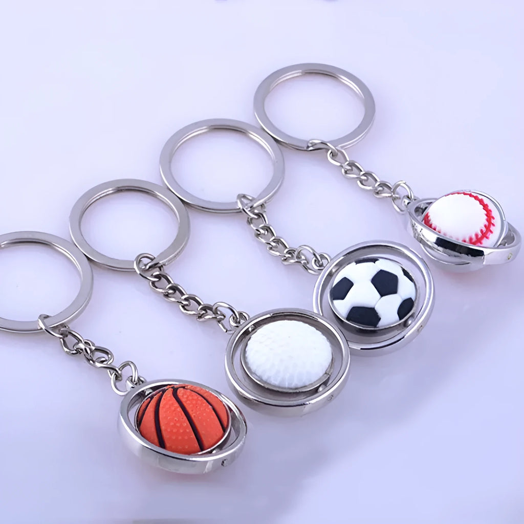 Alloy metal basketball keychain 94x34x4mm on key ring with sport design