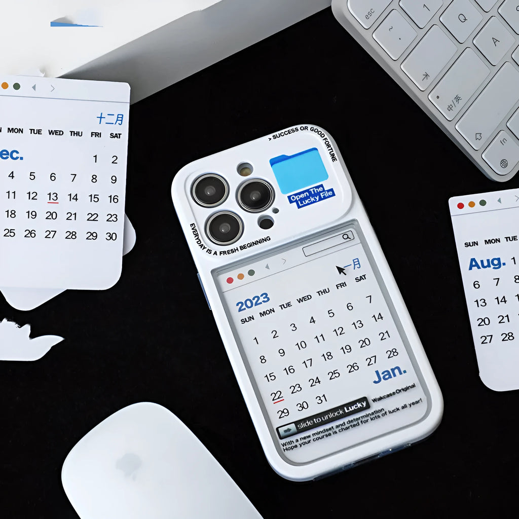 Replaceable soft rubber phone case in calendar style for iPhone models